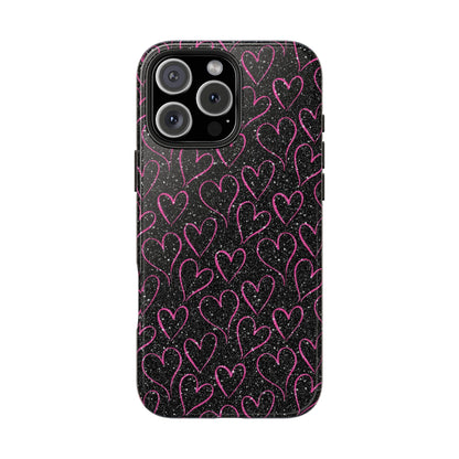Sparkling Pink Hearts iPhone Case - BOGO Cases