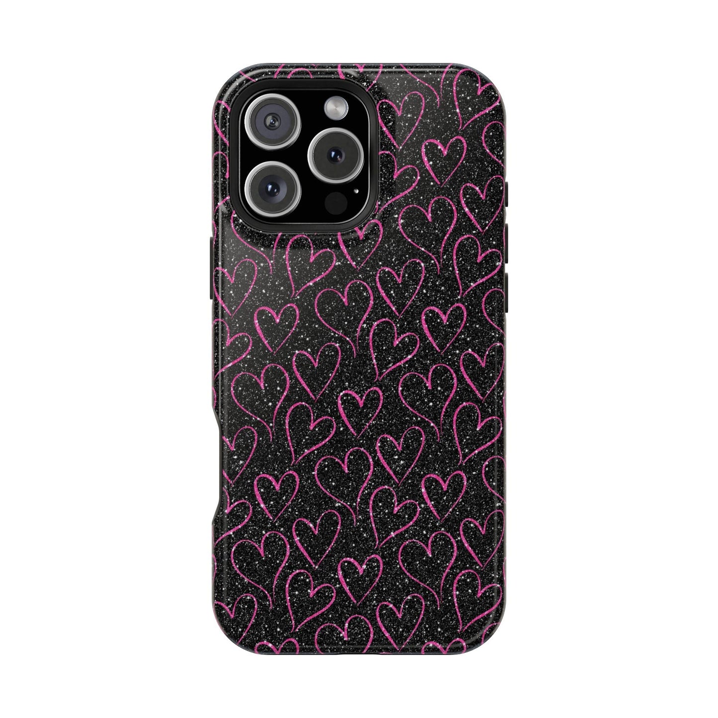 Sparkling Pink Hearts MagSafe iPhone Case - BOGO Cases