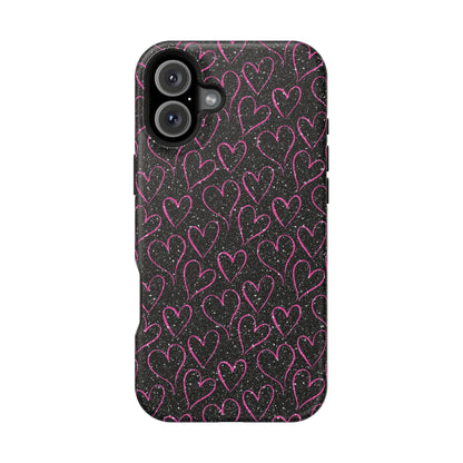 Sparkling Pink Hearts MagSafe iPhone Case - BOGO Cases