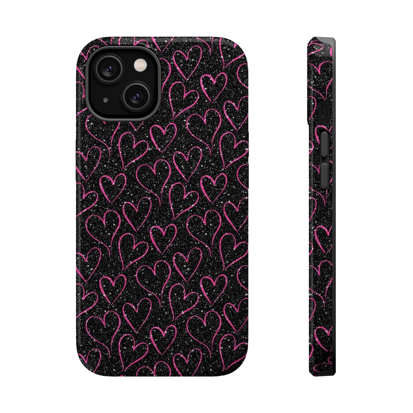 Sparkling Pink Hearts MagSafe iPhone Case - BOGO Cases