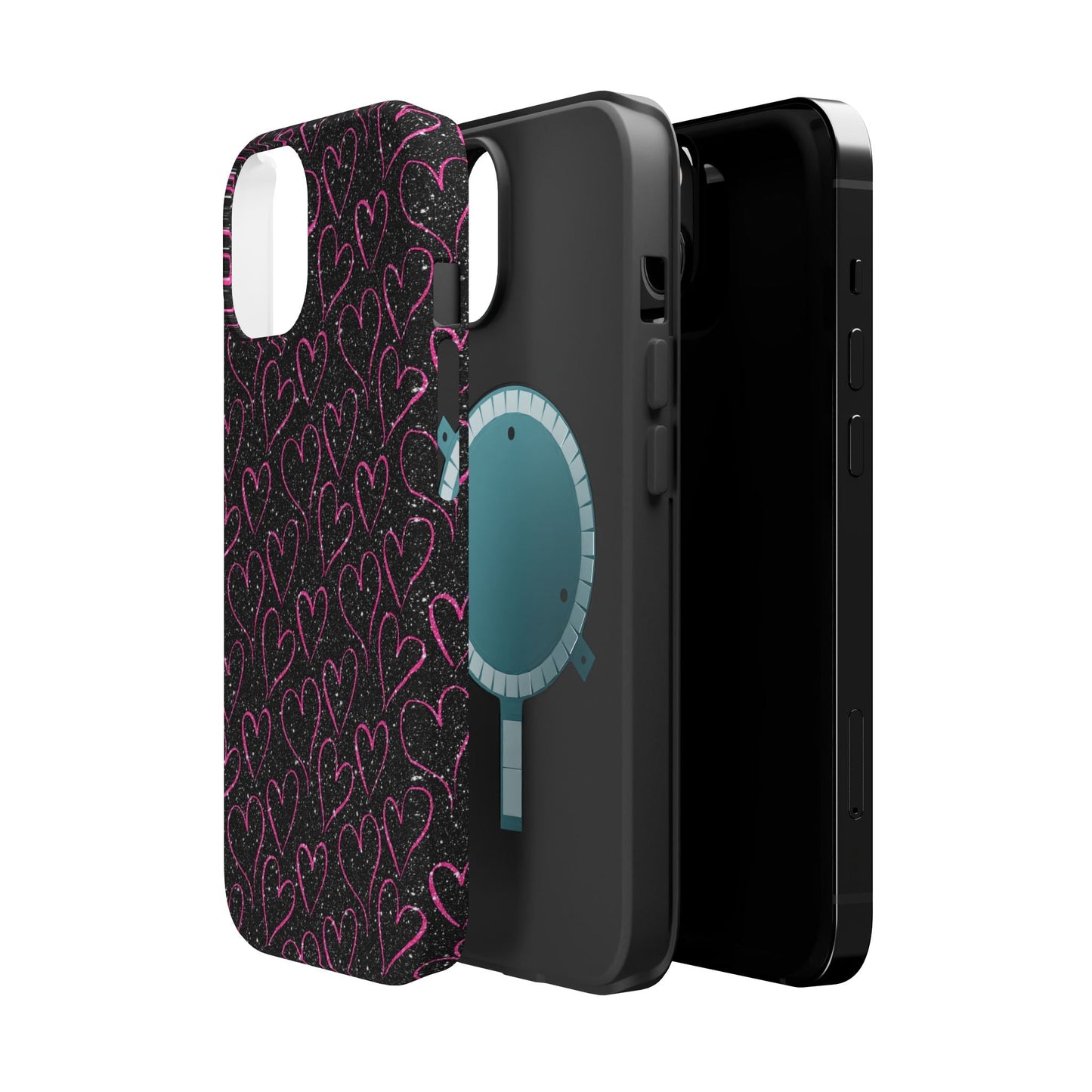 Sparkling Pink Hearts MagSafe iPhone Case - BOGO Cases