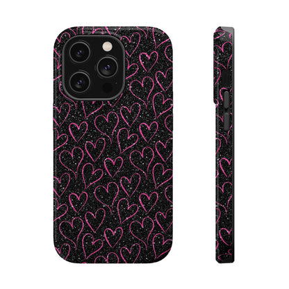 Sparkling Pink Hearts MagSafe iPhone Case - BOGO Cases