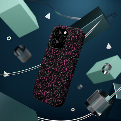 Sparkling Pink Hearts MagSafe iPhone Case - BOGO Cases