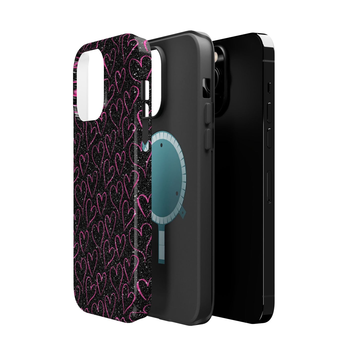 Sparkling Pink Hearts MagSafe iPhone Case - BOGO Cases