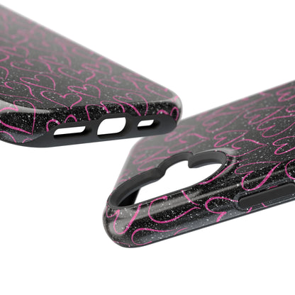 Sparkling Pink Hearts MagSafe iPhone Case - BOGO Cases