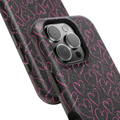 Sparkling Pink Hearts MagSafe iPhone Case - BOGO Cases