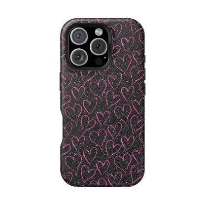 Sparkling Pink Hearts MagSafe iPhone Case - BOGO Cases