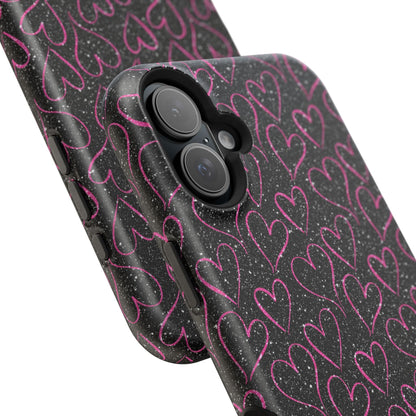 Sparkling Pink Hearts MagSafe iPhone Case - BOGO Cases