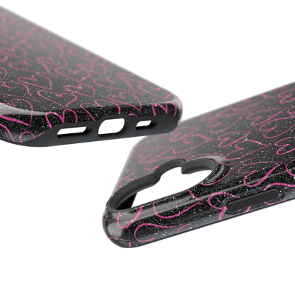 Sparkling Pink Hearts MagSafe iPhone Case - BOGO Cases