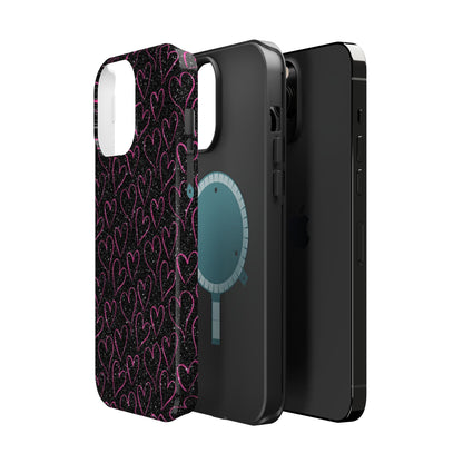 Sparkling Pink Hearts MagSafe iPhone Case - BOGO Cases