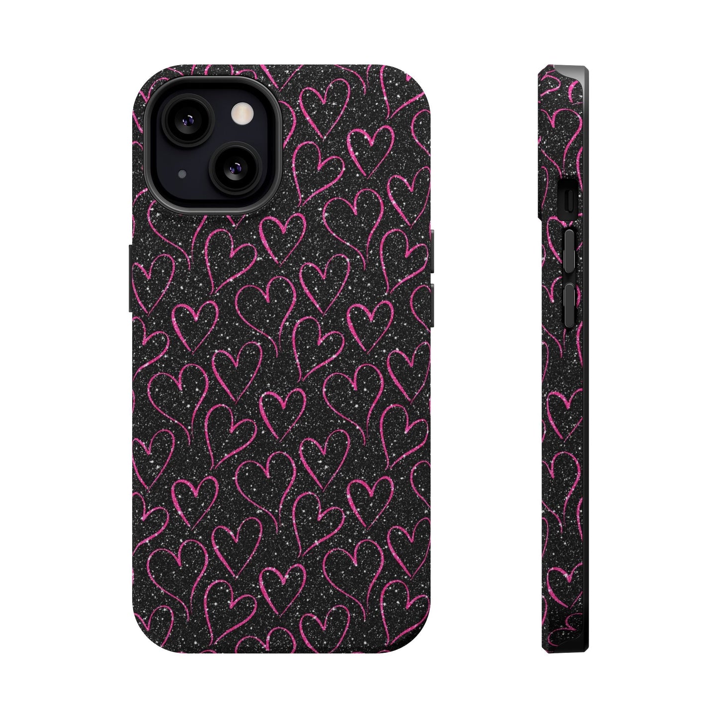Sparkling Pink Hearts MagSafe iPhone Case - BOGO Cases