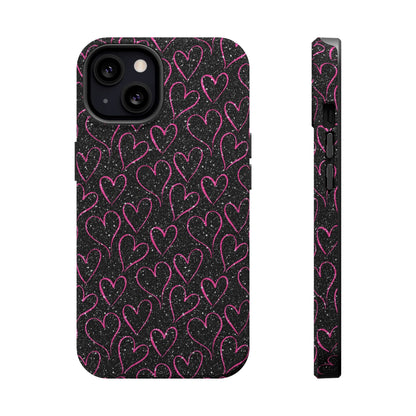 Sparkling Pink Hearts MagSafe iPhone Case - BOGO Cases