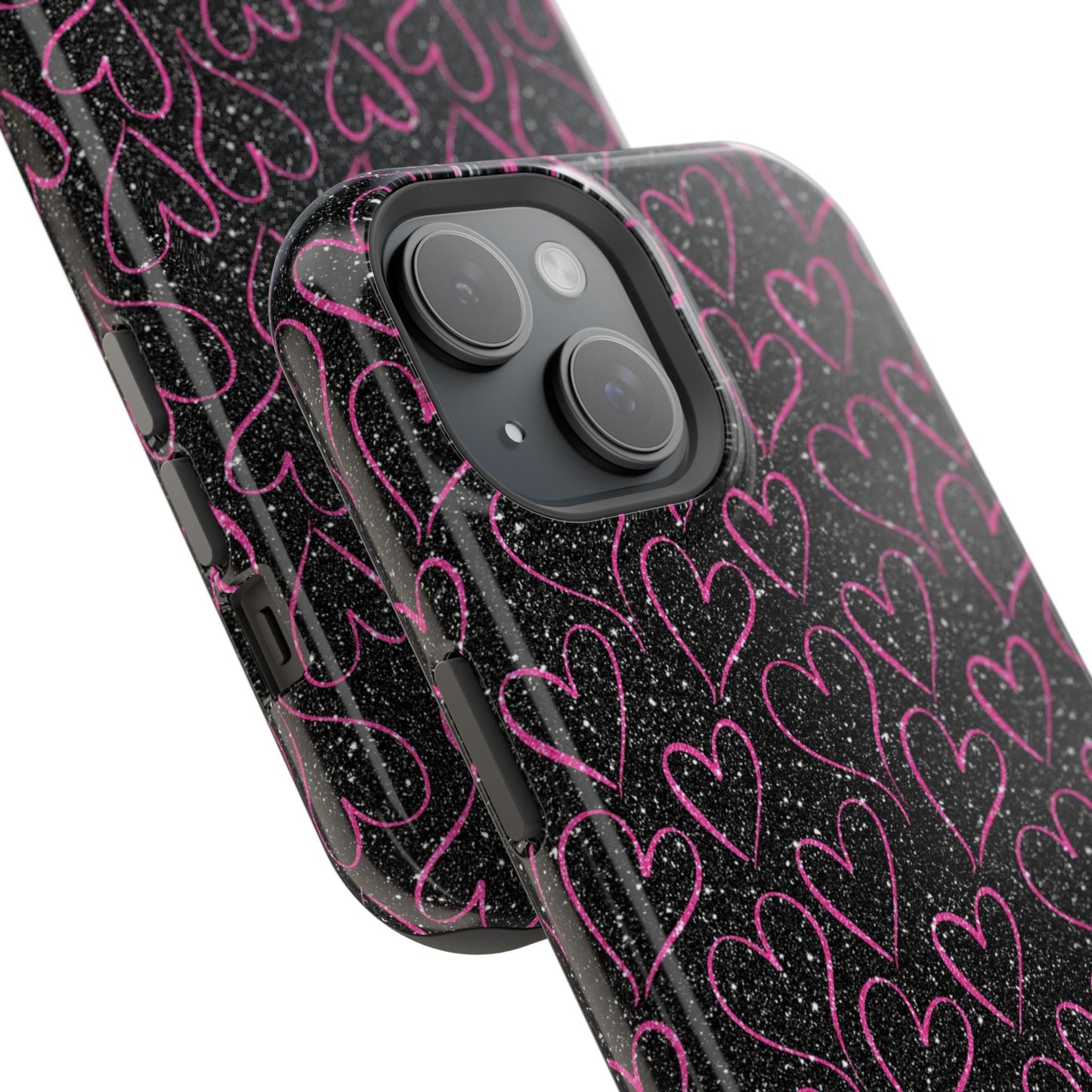 Sparkling Pink Hearts MagSafe iPhone Case - BOGO Cases