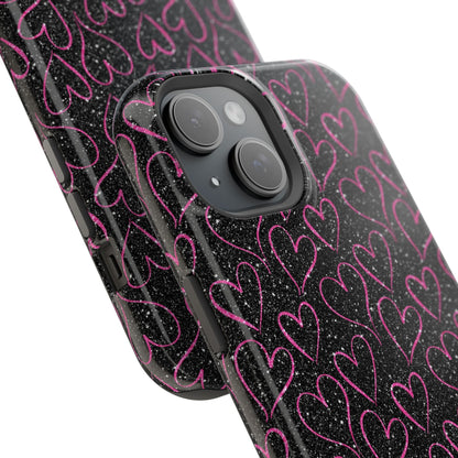 Sparkling Pink Hearts MagSafe iPhone Case - BOGO Cases