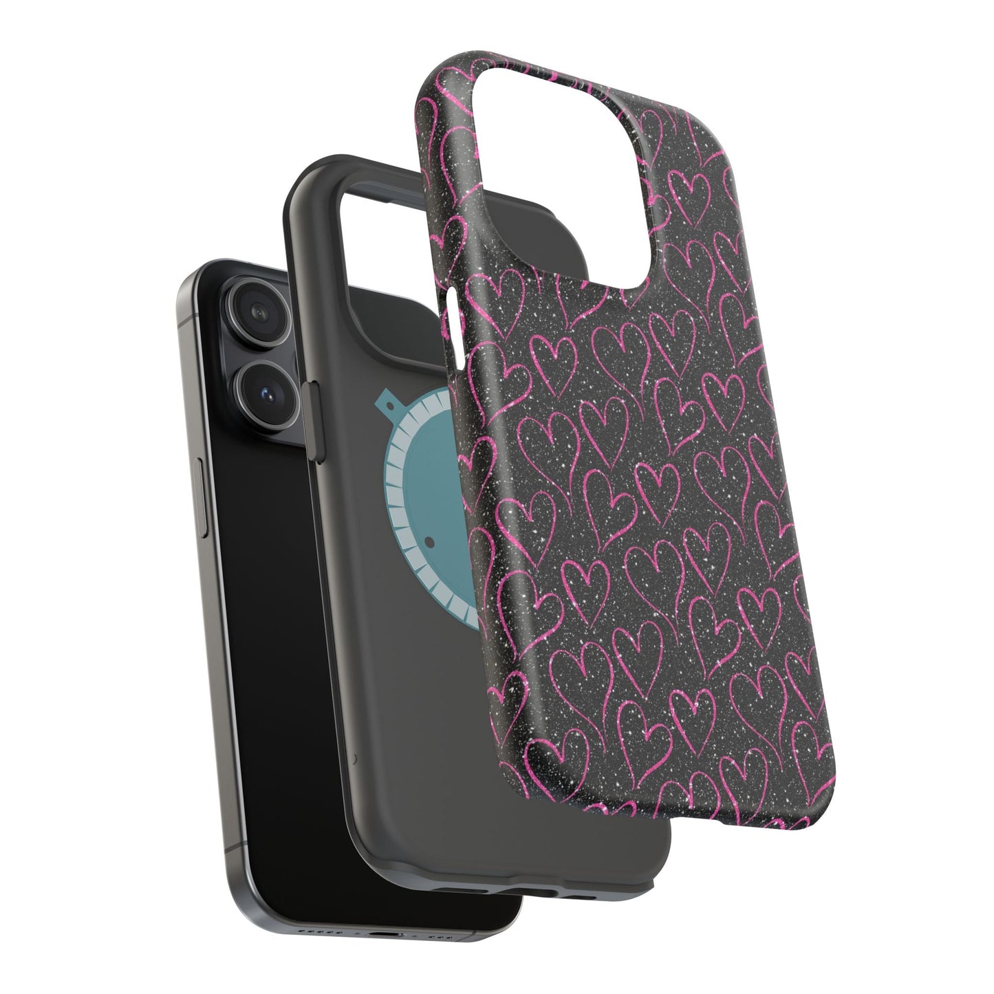 Sparkling Pink Hearts MagSafe iPhone Case - BOGO Cases