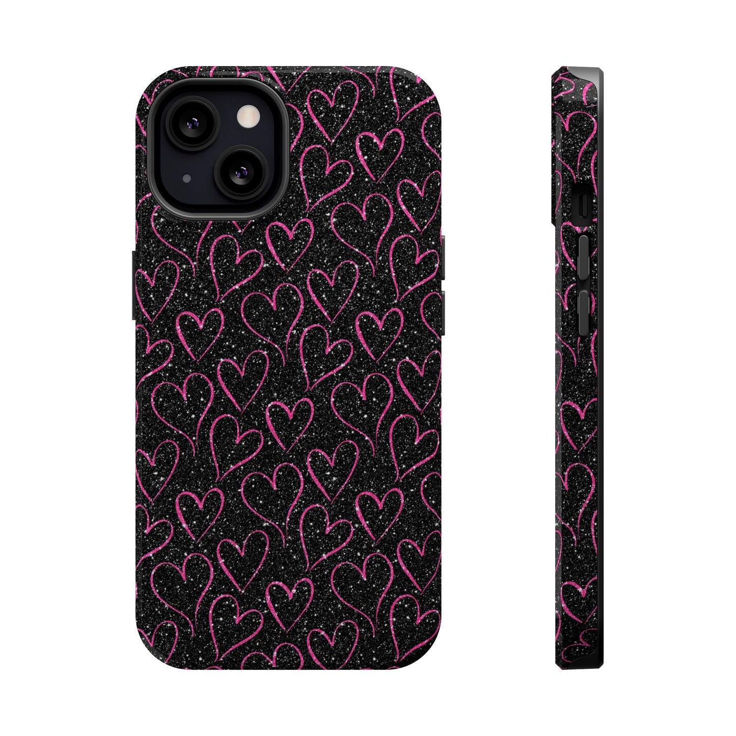 Sparkling Pink Hearts MagSafe iPhone Case - BOGO Cases
