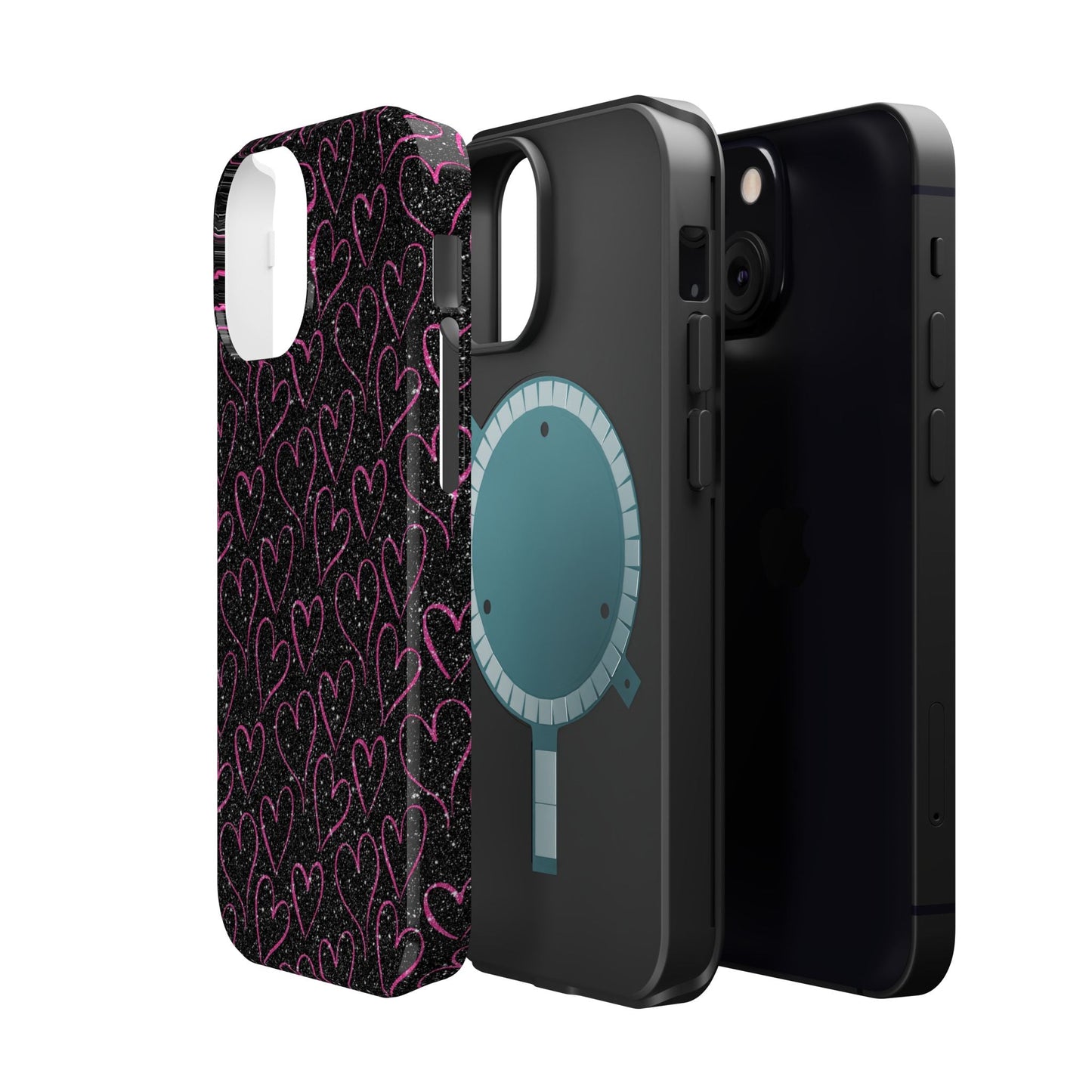 Sparkling Pink Hearts MagSafe iPhone Case - BOGO Cases