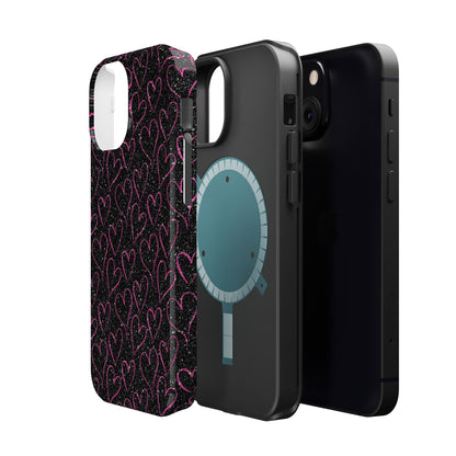 Sparkling Pink Hearts MagSafe iPhone Case - BOGO Cases