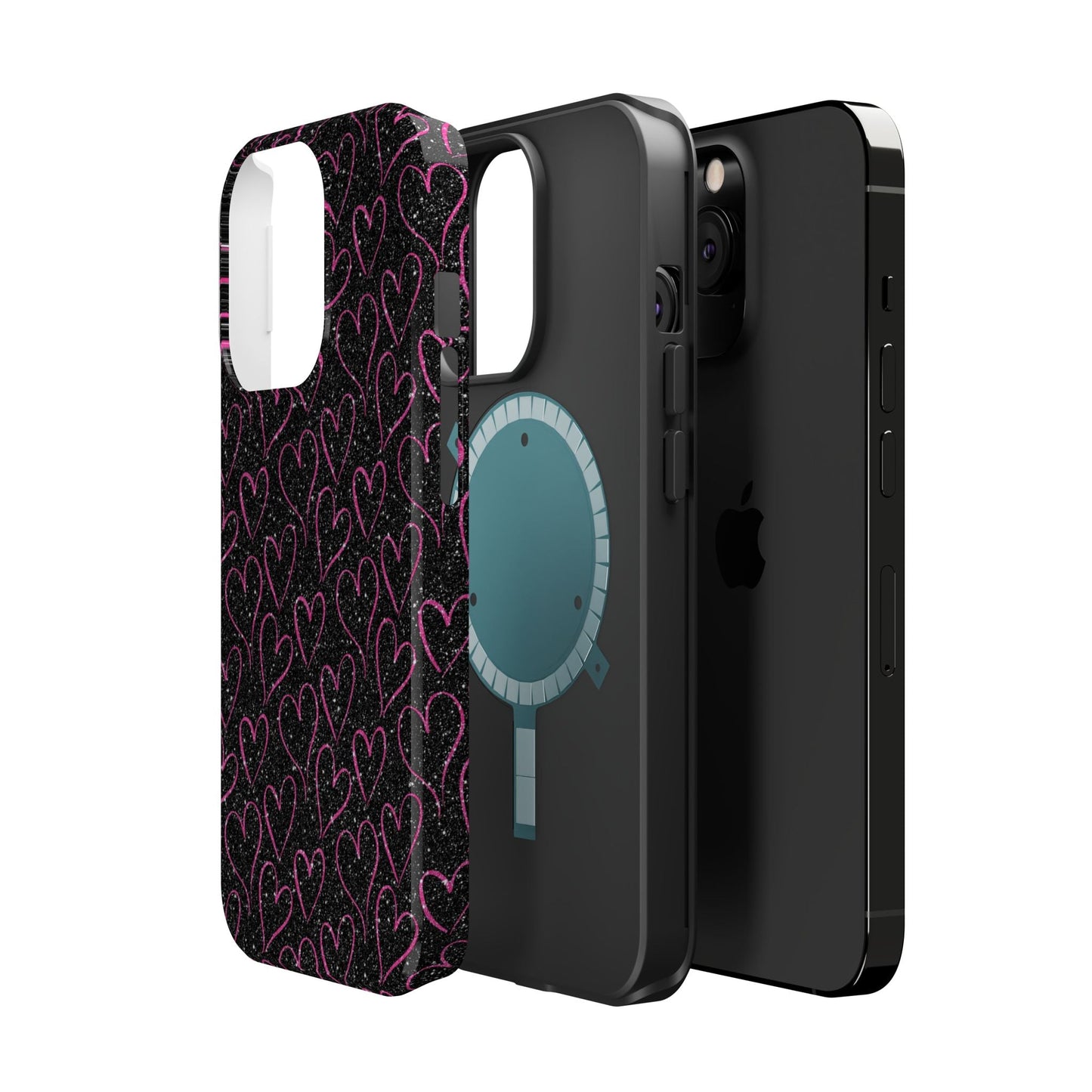 Sparkling Pink Hearts MagSafe iPhone Case - BOGO Cases