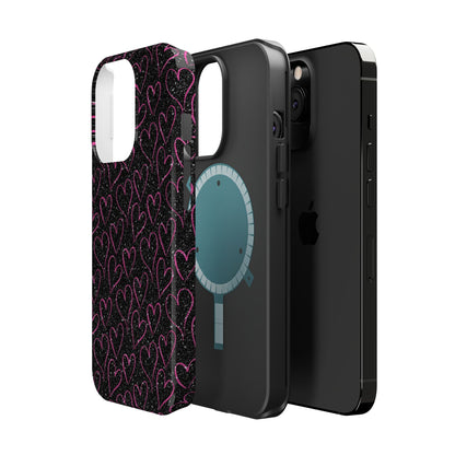 Sparkling Pink Hearts MagSafe iPhone Case - BOGO Cases