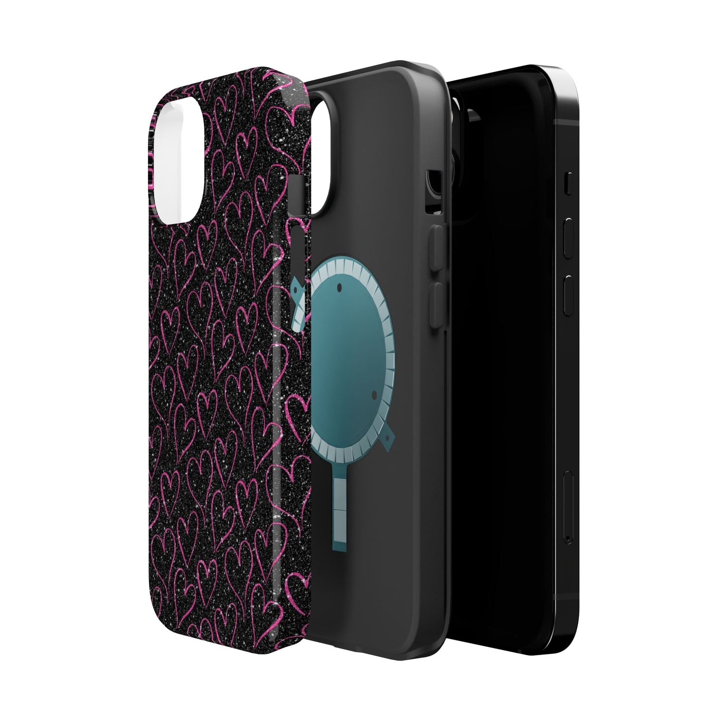 Sparkling Pink Hearts MagSafe iPhone Case - BOGO Cases