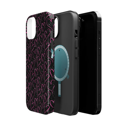 Sparkling Pink Hearts MagSafe iPhone Case - BOGO Cases