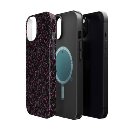 Sparkling Pink Hearts MagSafe iPhone Case - BOGO Cases