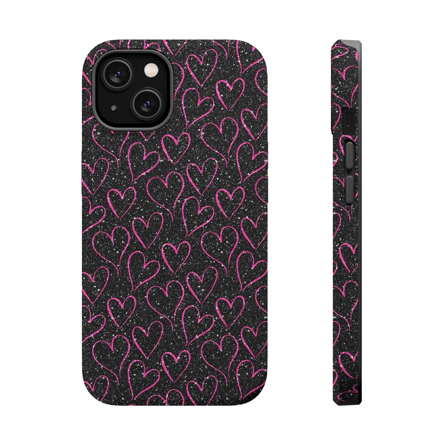 Sparkling Pink Hearts MagSafe iPhone Case - BOGO Cases