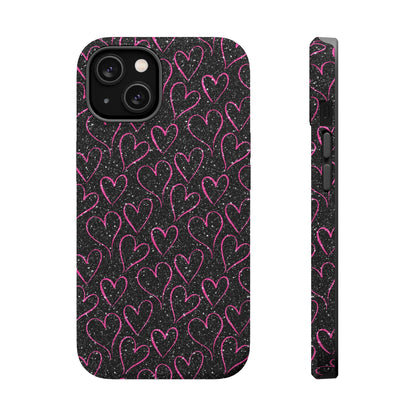 Sparkling Pink Hearts MagSafe iPhone Case - BOGO Cases