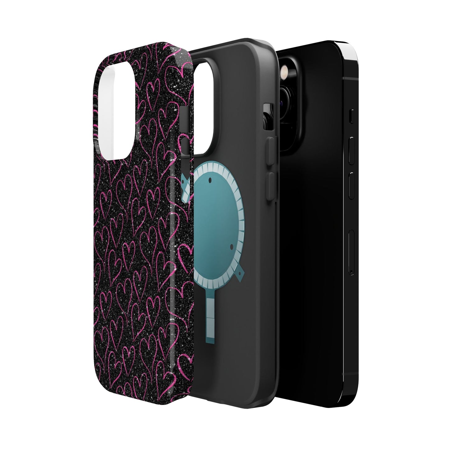 Sparkling Pink Hearts MagSafe iPhone Case - BOGO Cases