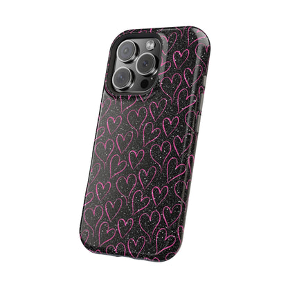 Sparkling Pink Hearts MagSafe iPhone Case - BOGO Cases