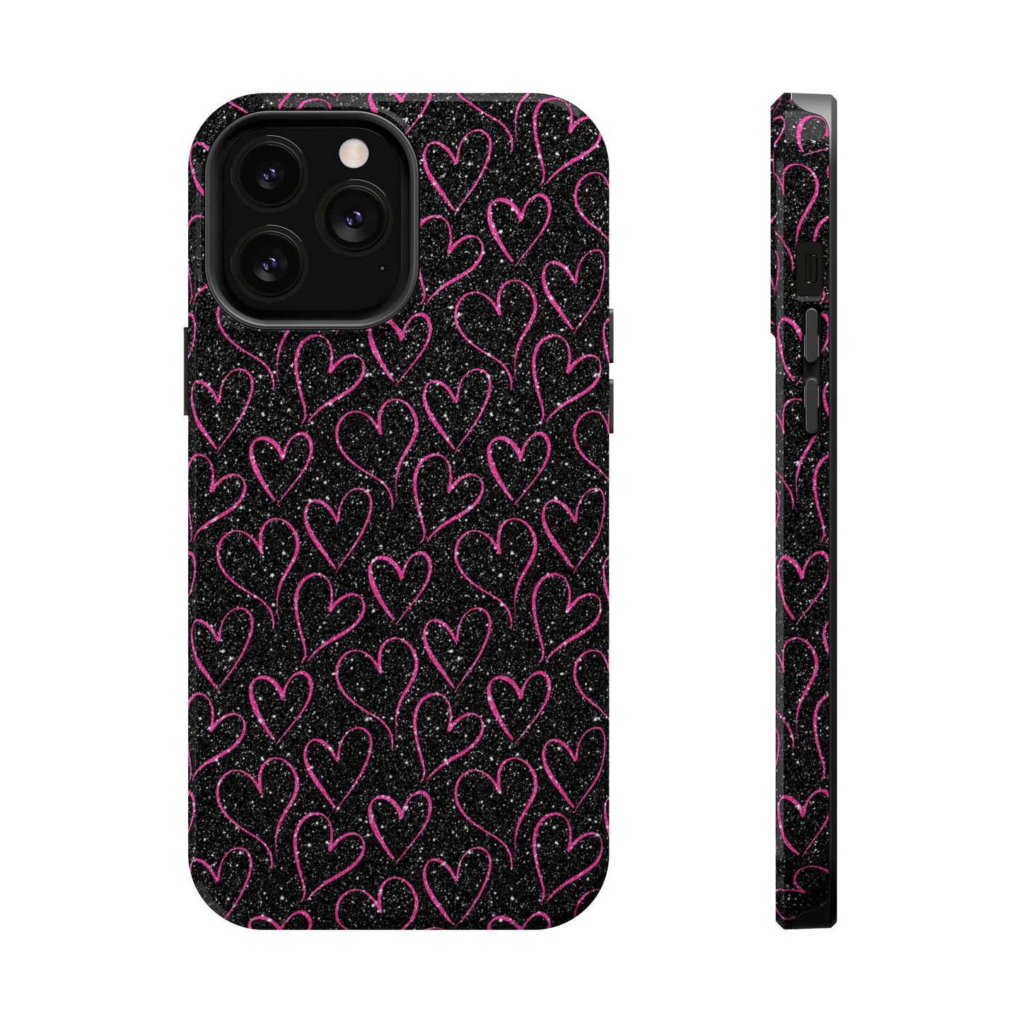 Sparkling Pink Hearts MagSafe iPhone Case - BOGO Cases