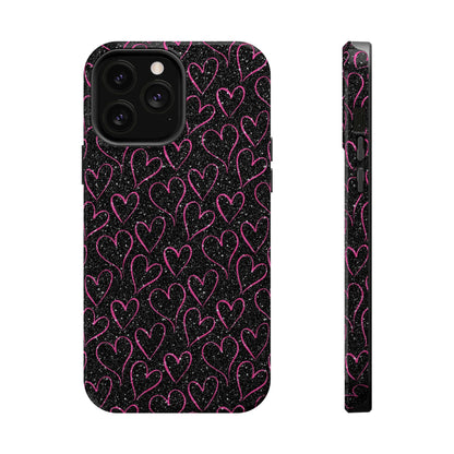 Sparkling Pink Hearts MagSafe iPhone Case - BOGO Cases