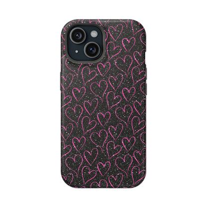 Sparkling Pink Hearts MagSafe iPhone Case - BOGO Cases