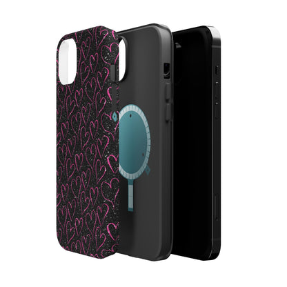 Sparkling Pink Hearts MagSafe iPhone Case - BOGO Cases