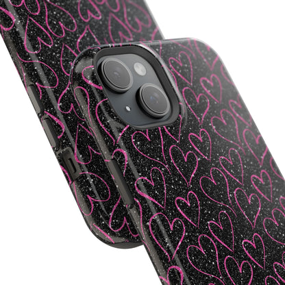 Sparkling Pink Hearts MagSafe iPhone Case - BOGO Cases