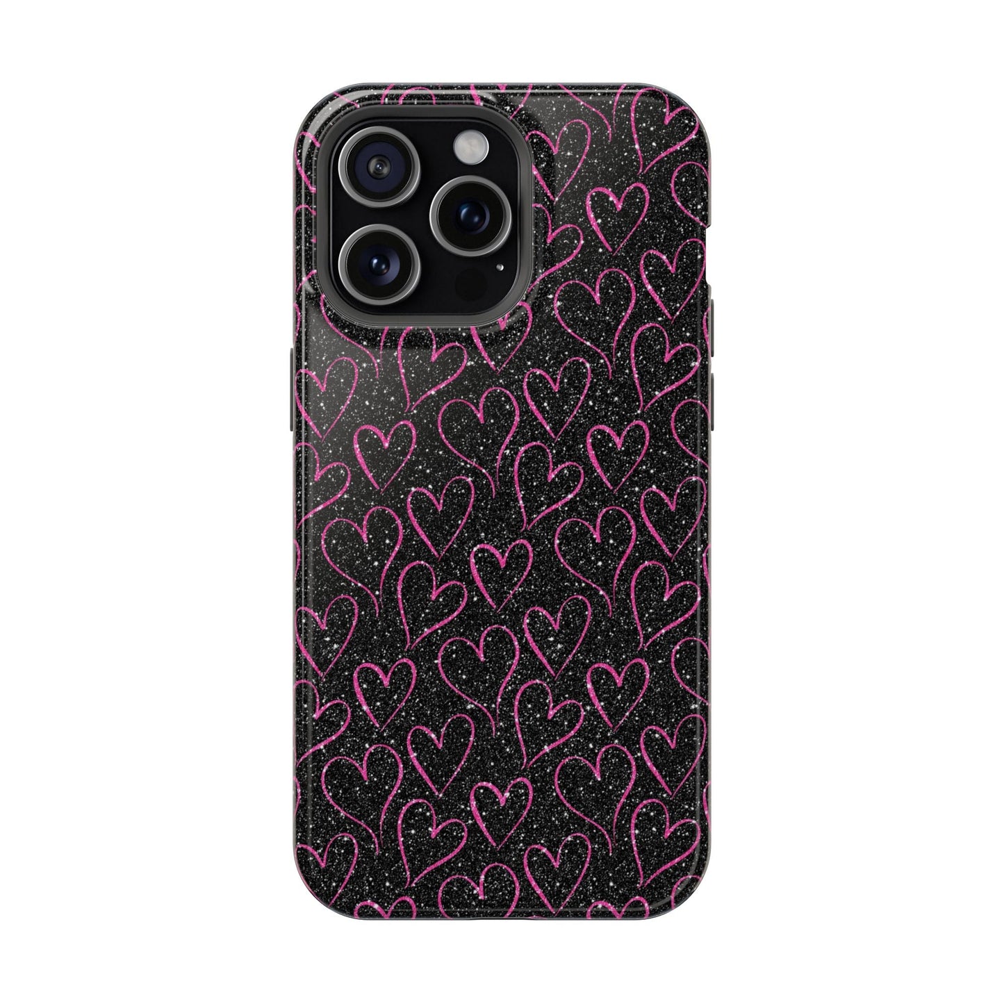 Sparkling Pink Hearts MagSafe iPhone Case - BOGO Cases