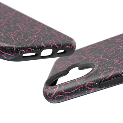 Sparkling Pink Hearts MagSafe iPhone Case - BOGO Cases