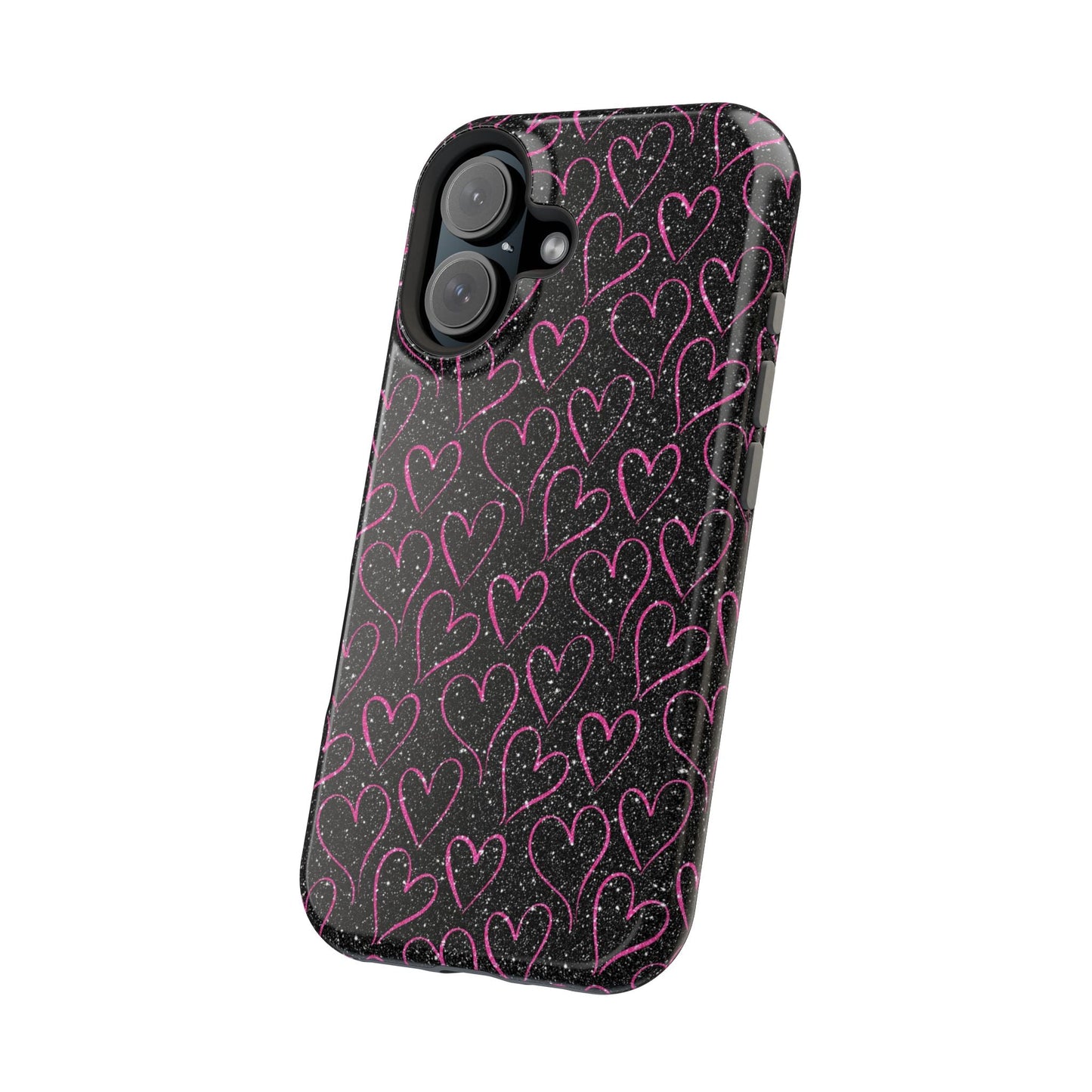 Sparkling Pink Hearts MagSafe iPhone Case - BOGO Cases