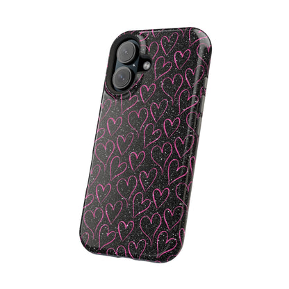 Sparkling Pink Hearts MagSafe iPhone Case - BOGO Cases