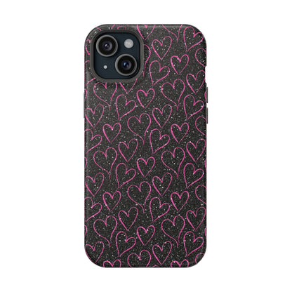 Sparkling Pink Hearts MagSafe iPhone Case - BOGO Cases