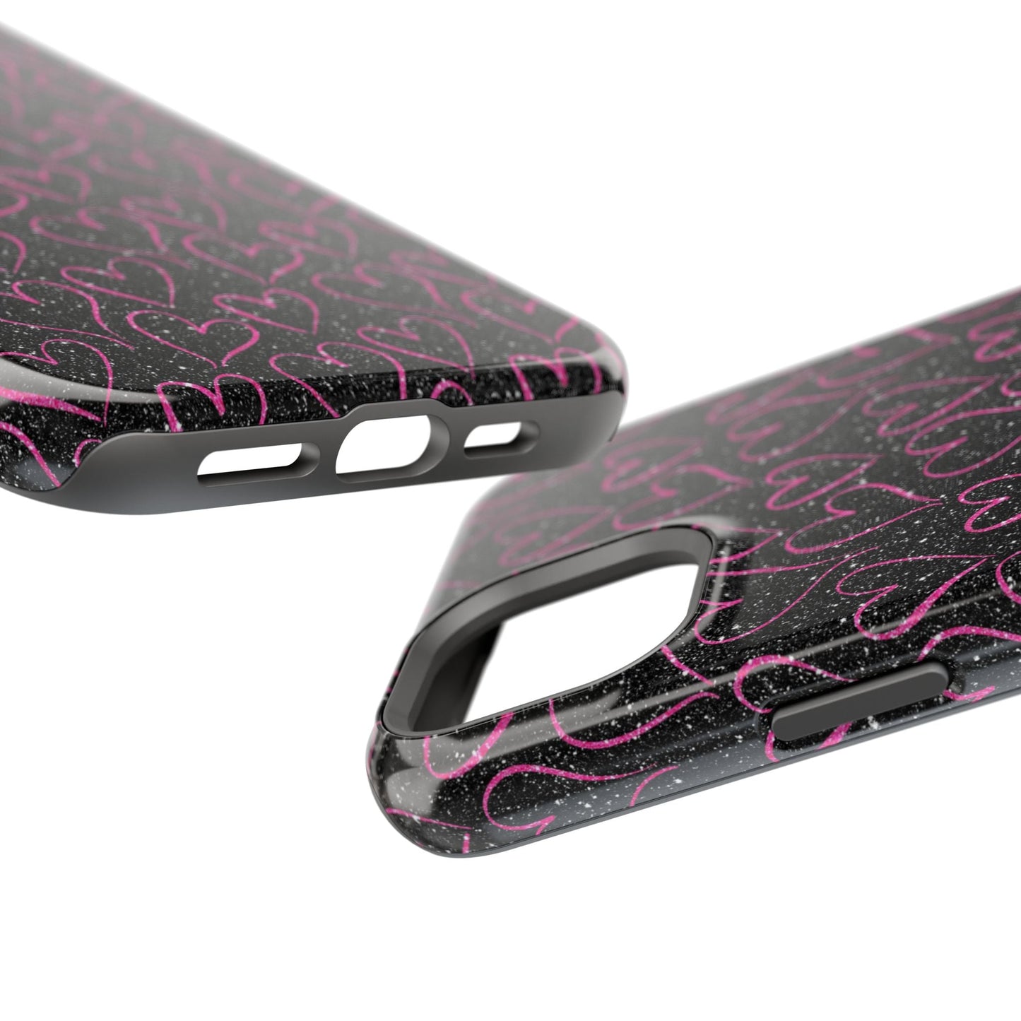 Sparkling Pink Hearts MagSafe iPhone Case - BOGO Cases