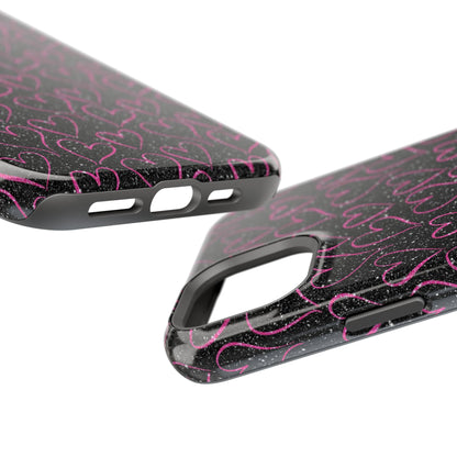 Sparkling Pink Hearts MagSafe iPhone Case - BOGO Cases