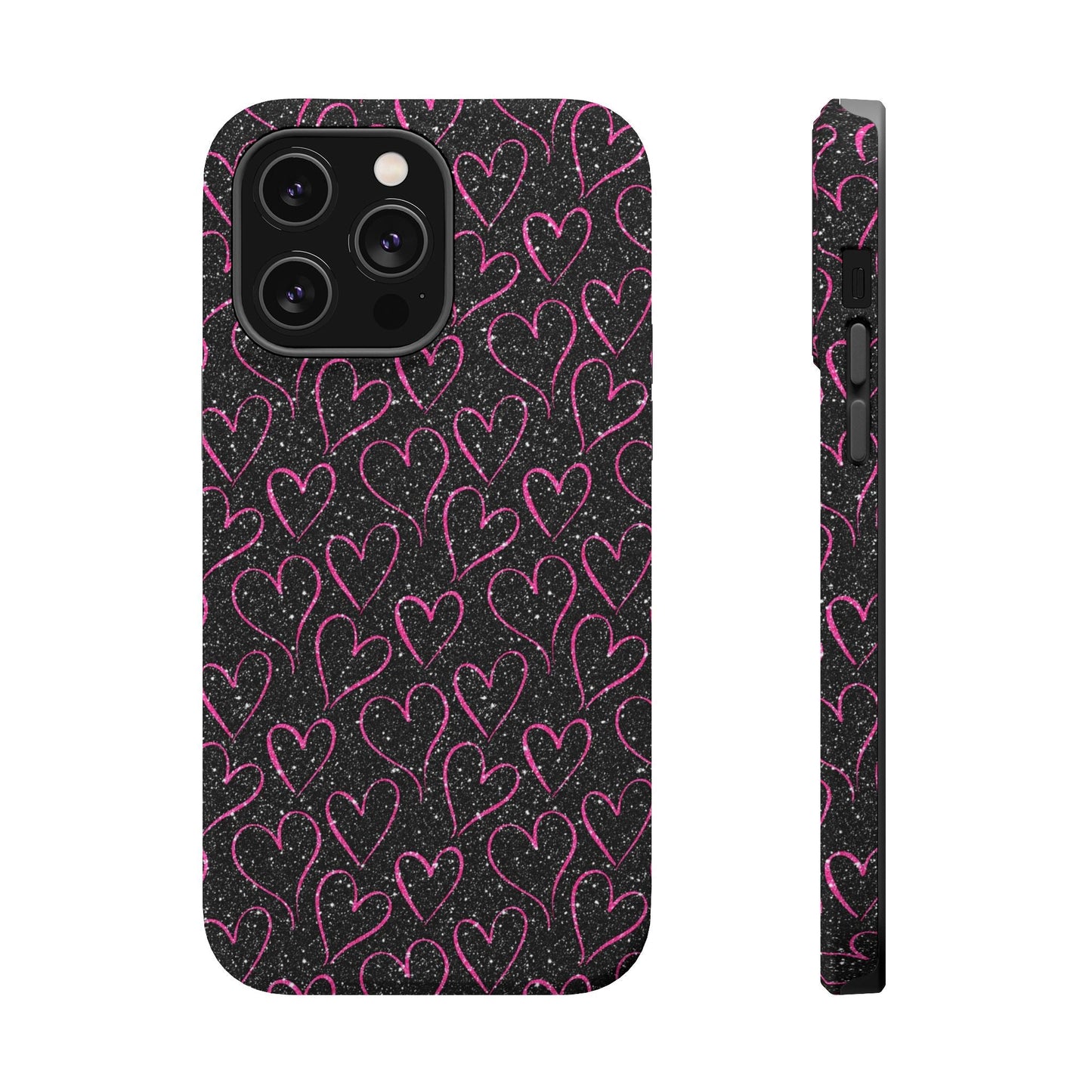 Sparkling Pink Hearts MagSafe iPhone Case - BOGO Cases