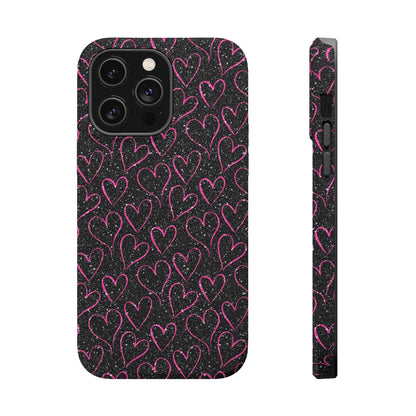 Sparkling Pink Hearts MagSafe iPhone Case - BOGO Cases