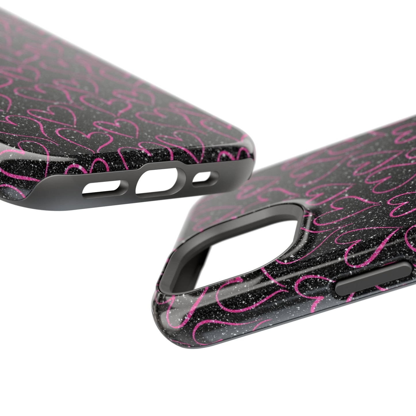 Sparkling Pink Hearts MagSafe iPhone Case - BOGO Cases