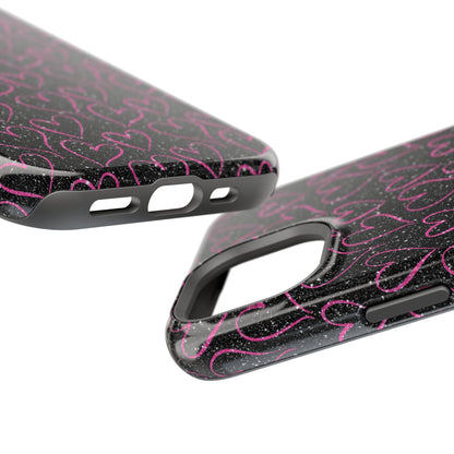 Sparkling Pink Hearts MagSafe iPhone Case - BOGO Cases