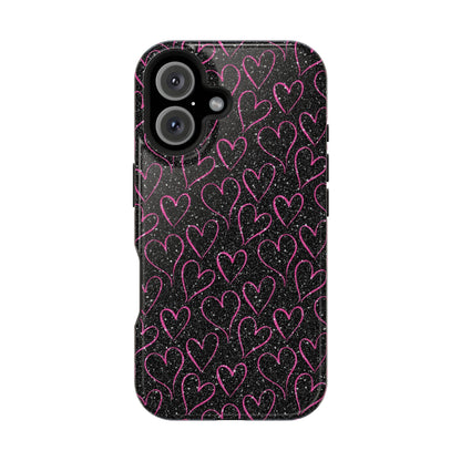 Sparkling Pink Hearts MagSafe iPhone Case - BOGO Cases