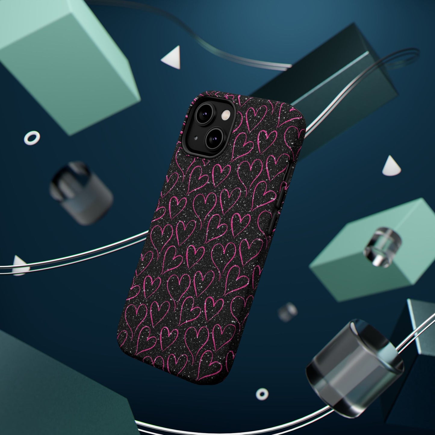 Sparkling Pink Hearts MagSafe iPhone Case - BOGO Cases