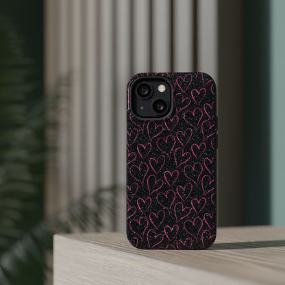 Sparkling Pink Hearts MagSafe iPhone Case - BOGO Cases